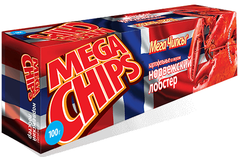 Мегачипсы картофельные со вкусом норвежского лобстера 100 гр. 1012