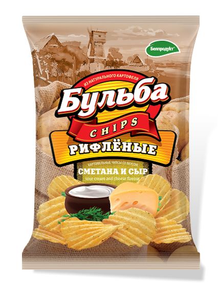 Чипсы из натурального картофеля "Бульба chips" со вкусом сметаны и сыра 75 гр. 2004