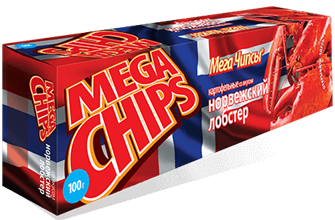 Мегачипсы картофельные со вкусом норвежского лобстера 100 гр. 1012